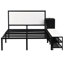 Lit plateforme élégant en métal avec revêtement doux et rangement dissimulé, espace de repos rembourré noir moderne-786341228-786341230