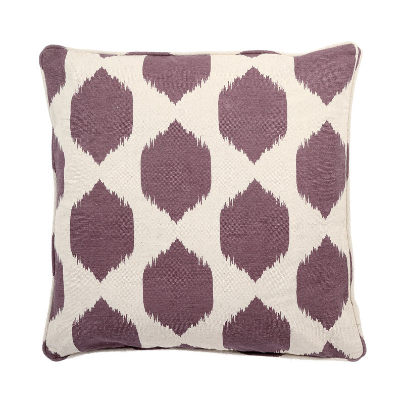 Los Angeles Ikat Linen Throw Pillow, Dark Brown, Polyester/Polyfill
