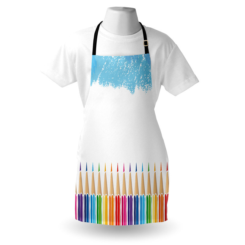 East Urban Home Rainbow Tablier unisexe multicolore crayons dégradés taille adulte multicolore
