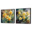 Golden Daffodils Elegance - Ensemble de 2 collages floraux jonquille carrés-831041351-831041350
