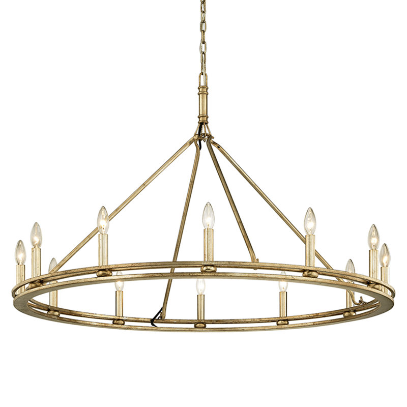 Sutton 12 - Light Chandelier, Champagne Silver Leaf