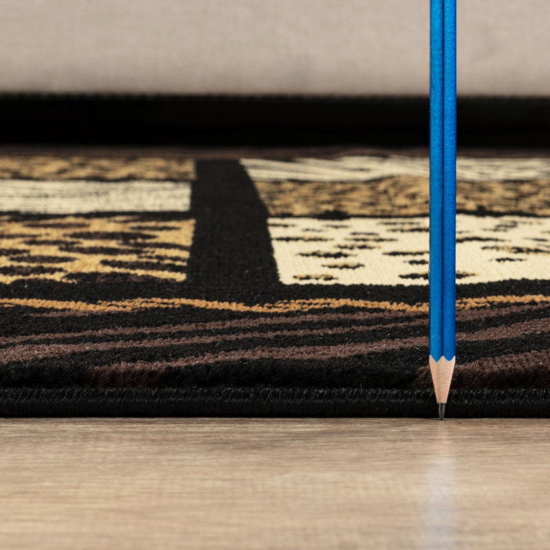 Animal Print Runner Rug 2 Ft. 7 In. X 3 In., With Zebra, Leopard, Tiger Motifs, Stain - , Machine Made, Wild Style, Soft Pile Multi Featuring Patterns, Polypropylene Jute Backing, Look