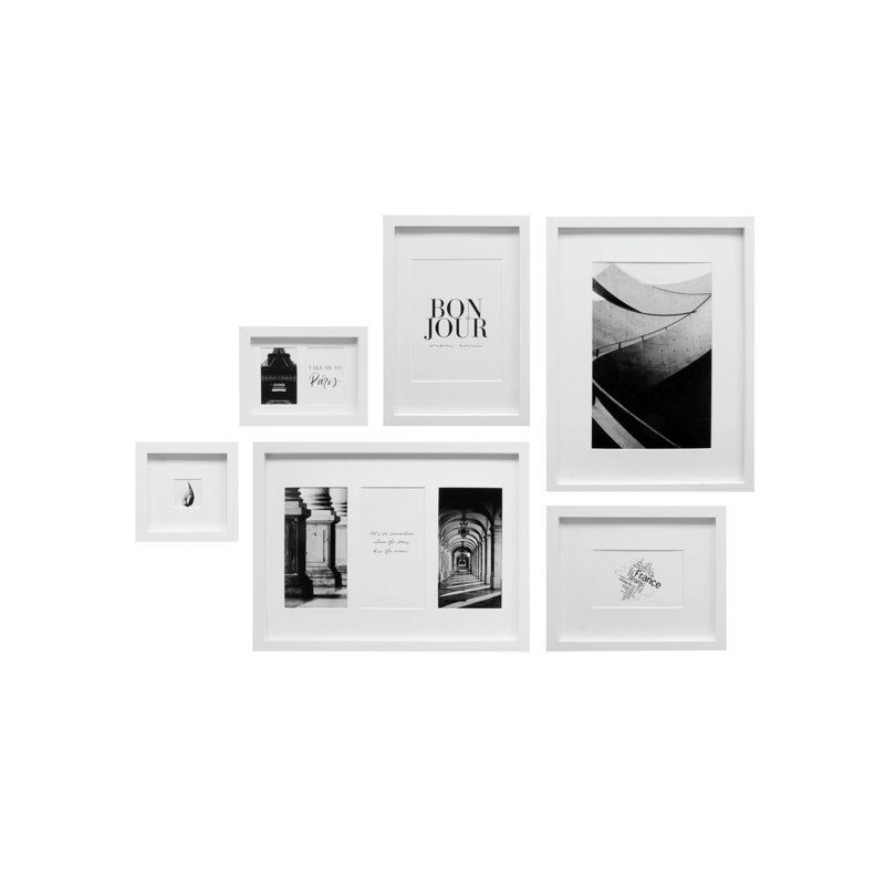 Gunnlog White Wood Picture Frame with Mat