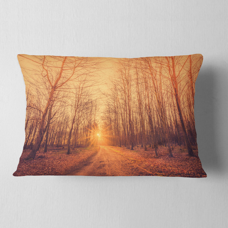 Coussin lombaire «Forest Road into Sunrise»