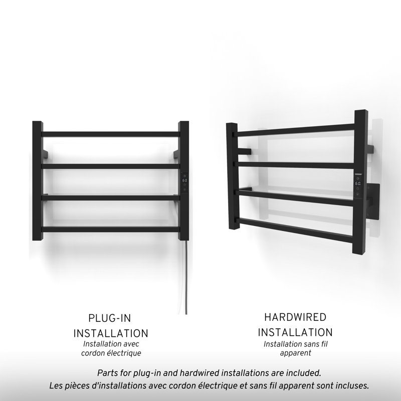 Kony wall-mounted towel warmer, Noir mat