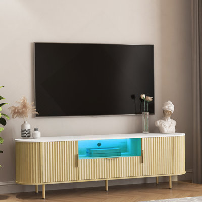 Meuble télé sur pied Lving Room avec 16 couleurs, centre de divertissement avec portes de rangement, meuble télé, pour téléviseur de 55 pouces et plus, salon