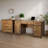  2-piece modern farmhouse office set - Rustic Oak