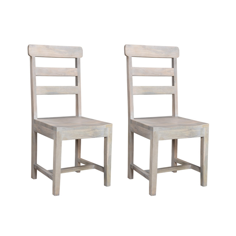 Chaise d'appoint empilable en bois massif Broadmoor, Blanc
