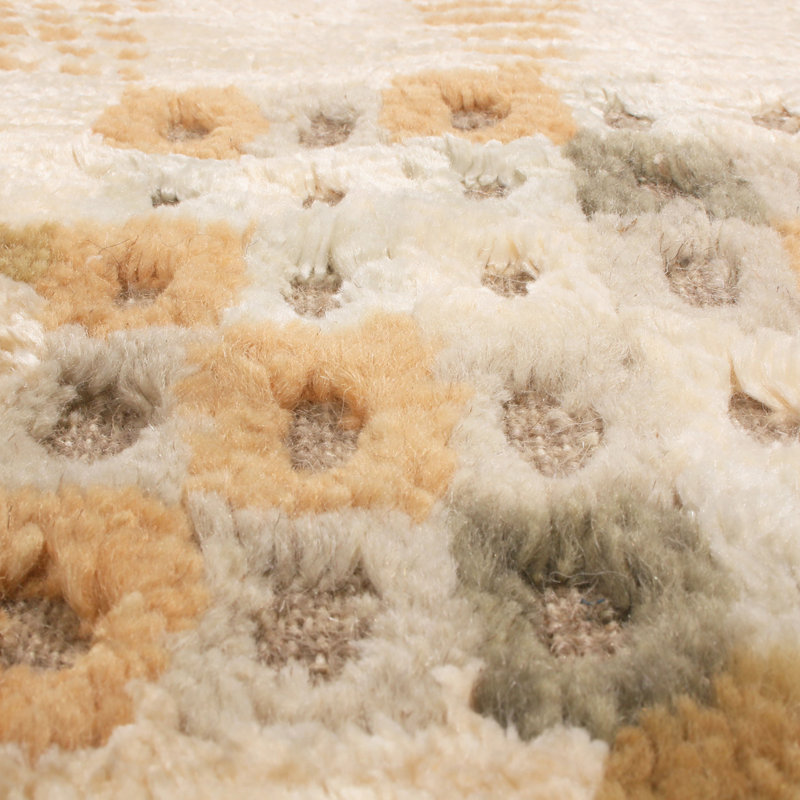 Rug & Kilim’S Scandinavian-Inspired Geometric Beige Cream Wool Rug, Rectangle 5' x 7'