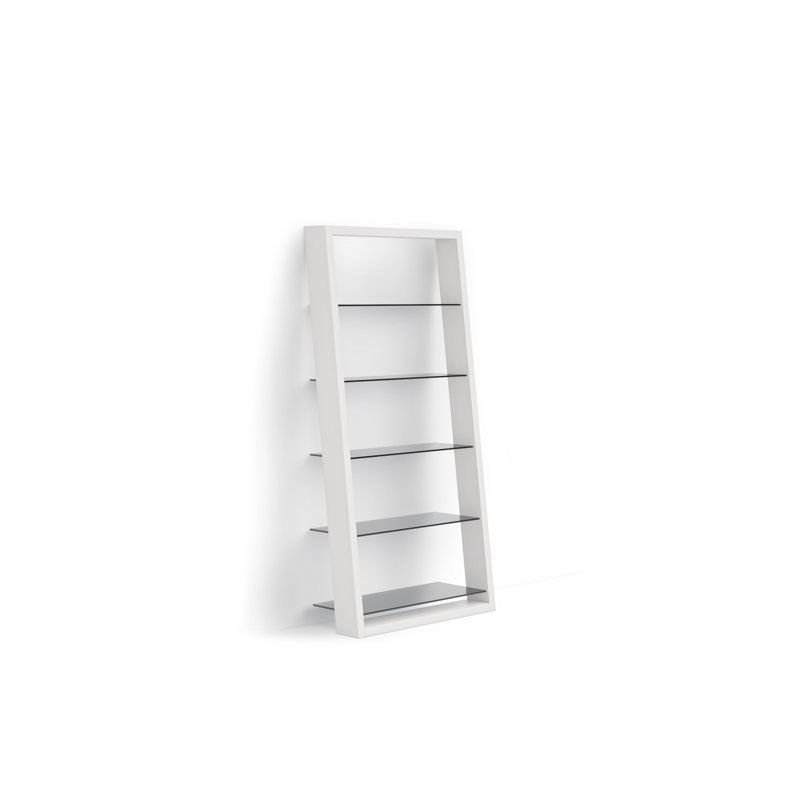 Eileen Blanc 74" H x 34.25 W Ladder Bookcase, Satin White