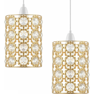 Crystal Lamp Shade in French Gold