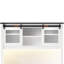 Armoire-bar 71 po Farmhouse avec prise de courant, panneau perforé, support à vin et portes de grange coulissantes pour un rangement polyvalent dans la cuisine.