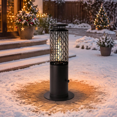 Chauffage de terrasse à granules de bois de 58 cm (23 po), foyer extérieur avec flamme visible