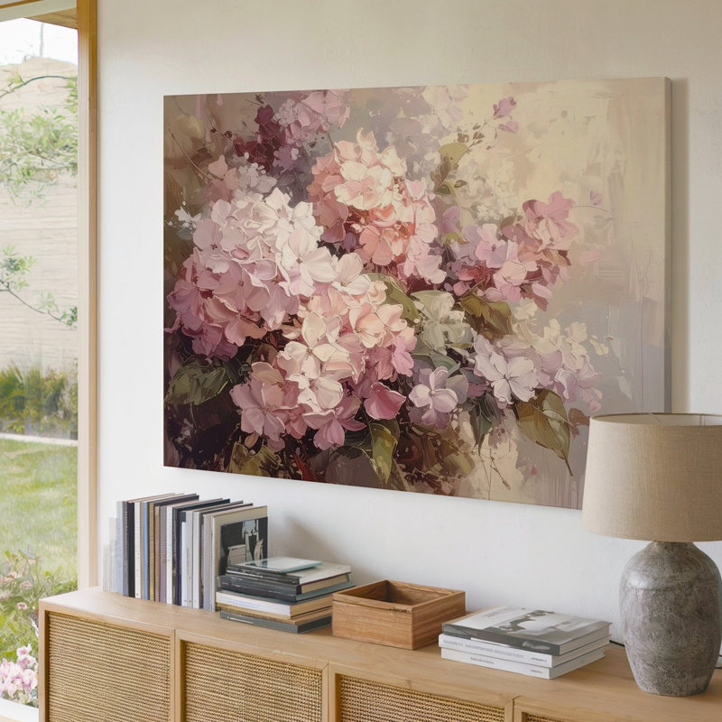 Toile rosé hortensia rêve doux abstrait floral quelques souvenirs Don T Wall Art prêt à accrocher galerie enveloppée décoration de qualité supérieure
