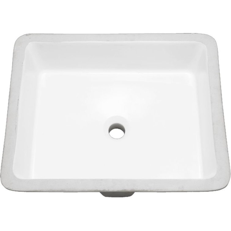 Proflo 15.9375'' White Vitreous China Rectangular Bathroom Sink with Overflow