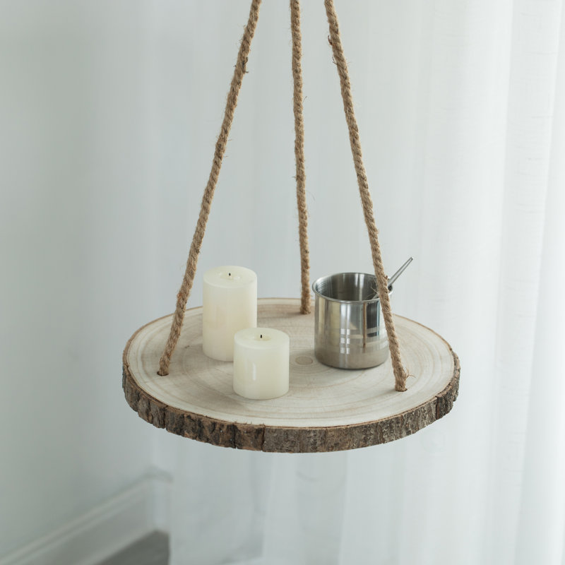 Sewanee Circle Paulownia Floating Shelf, 25"H  12.25x " W x 12.25" D