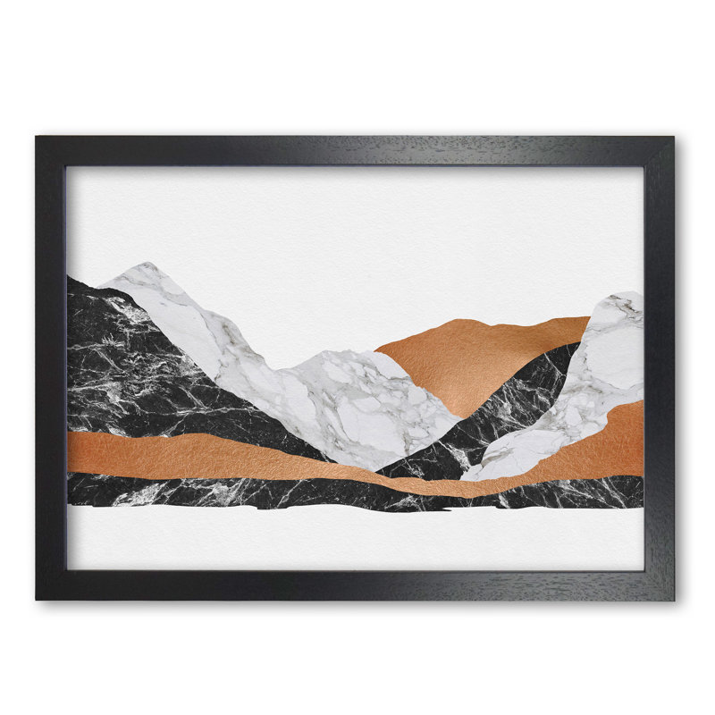Marble Landscape I - Print, 21 cm H x 30 cm W x 5 cm D, Black Grain Frame