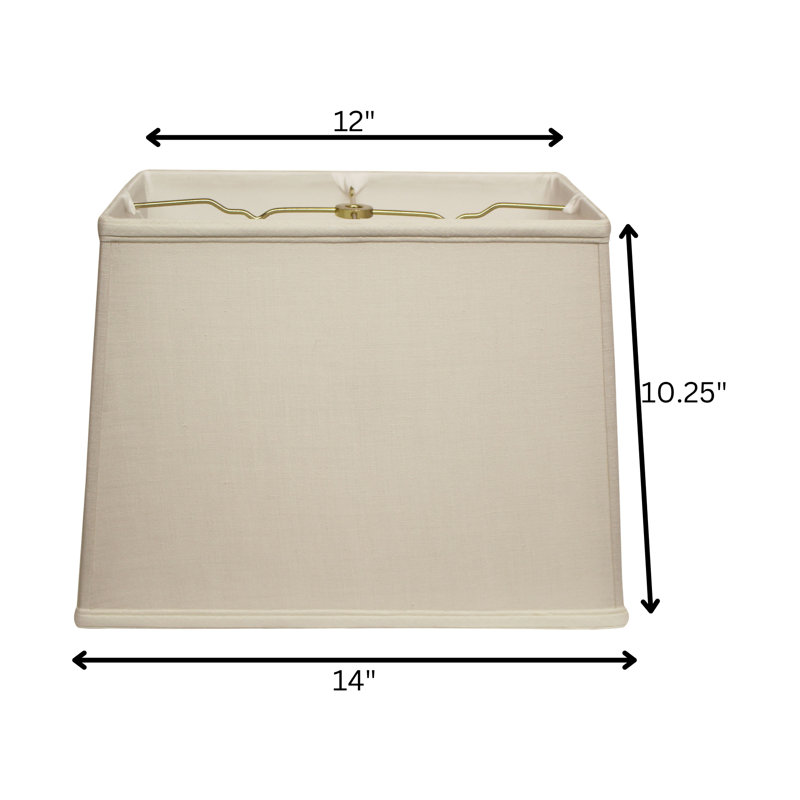 Retro Rectangle Softback Fabric Lampshade with Washer Fitter for Table Lamps, Vanilla, 10.25" H x 14" W x 9" D
