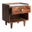 Table de chevet l 19 po Kerstetter - Élégante table de chevet en bois avec quincaillerie or et plateau en marbre-527908847
