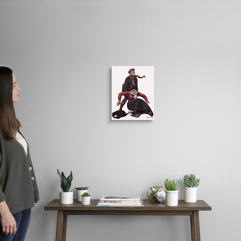 Art mural sur toile The Novice Skater, H 14 po x l 11 po x P 1,25 po, Toile tendue