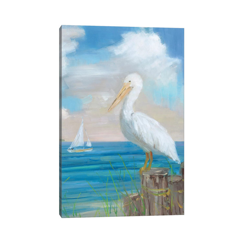 «Pelican View II» par Sally Swatland - reproduction d'art, Pas de tapis, H 26 po x l 18 po x 1,5 po, Toile tendue
