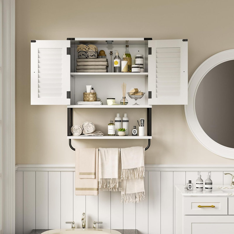 Armoire de salle de bain murale Gillianne, Blanc
