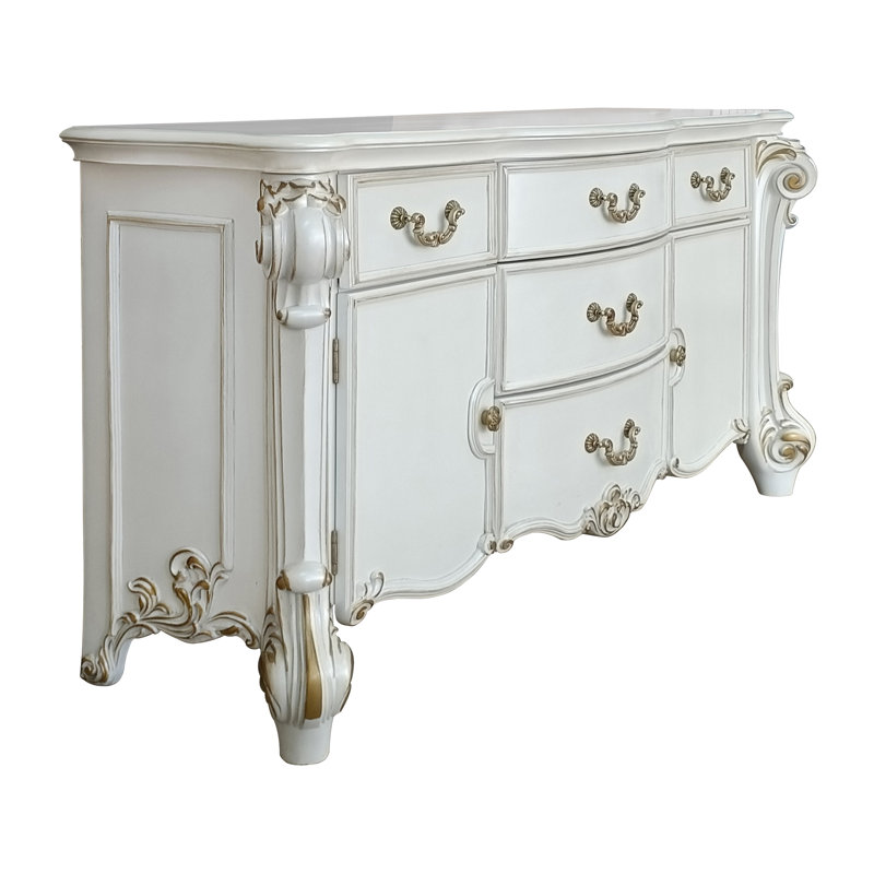 Commode 5 tiroirs Hemminger, Perle antique