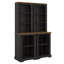 Armoire haute deux pièces, bibliothèque moderne avec tablettes de rangement, tablette ouverte autoportante avec dispositif anti-basculement-738403094