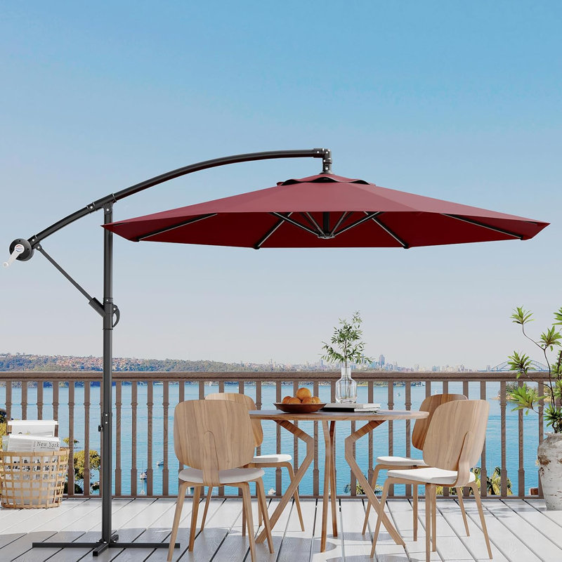 300cm Tilt Cantilever Parasol, Red