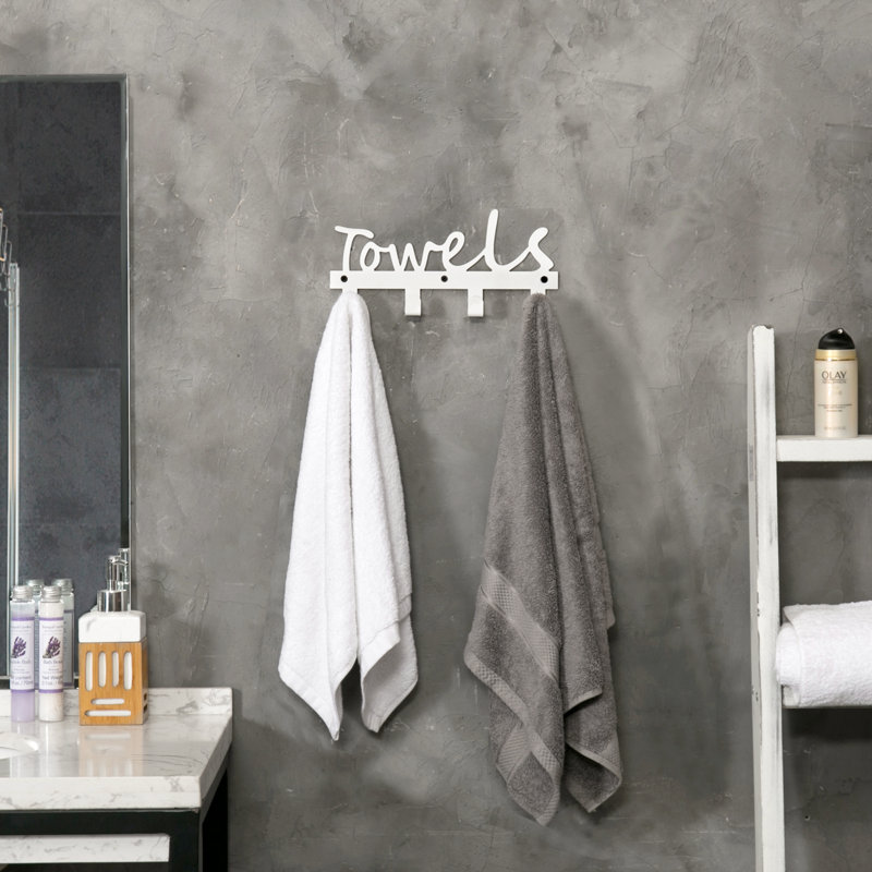 Bathroom 26cm Wall Mounted Towel Bar, White