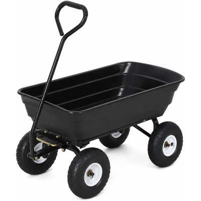 Chariot de jardinage, wagon en poly robuste de 600 lb avec pneus