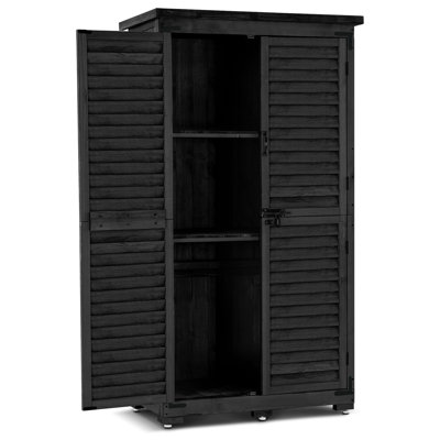 Garden 3 ft. W x 2 ft. D Outdoor Storage Tool Shed, Garden Storage Cabinet with Lockers