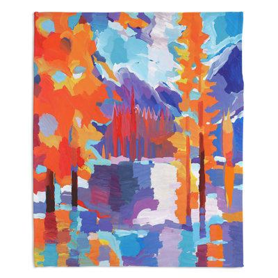 Couverture en sherpa doux à feuillage flamme long