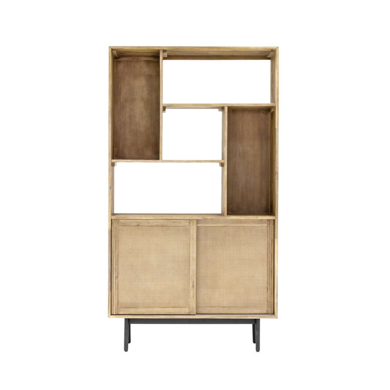 Abrahem 180cm H x 100cm W Solid Wood Standard Bookcase