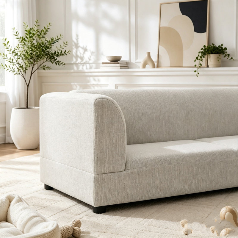 Canapé-lit surdimensionné pour animaux avec structure surélevée, Beige