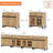 4 In 1 Sideboard Buffet Cabinets With Glass Doors And 2 Drawers, Modern Sideboard Credenza With Adjustable Shelf And Metal Base, Coffee Bar Cabinet Storage Cabinet-1654897066