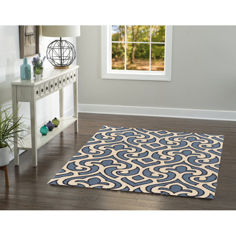 Marisela Hand Tufted Geometric Indoor Rug, Rectangle 5' x 7'