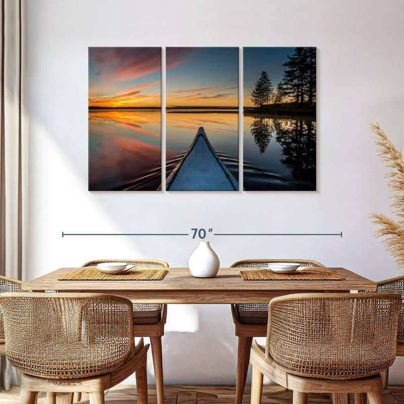 Senne Canoeing At Sunset, 36" H x 57" W