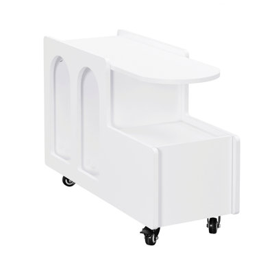 Bedroom Nightstand, Narrow Nightstand, Mobile End Table With Lockable Wheels, Side Table With Storage Drawer