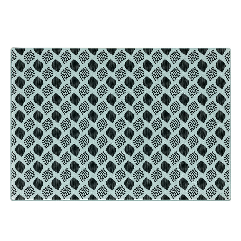 Planche à découper en verre trempé noir et blanc Ambesonne