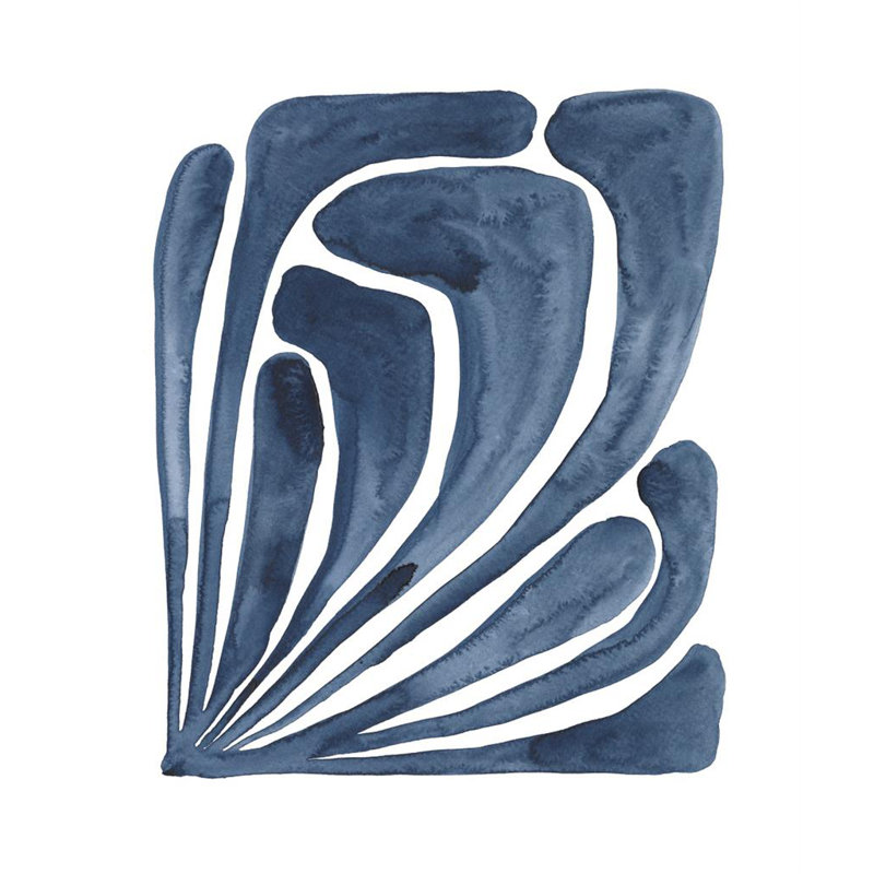 Blue Leaf II - Single Picture Frame Print, 63.4 cm H x 52.4 cm W