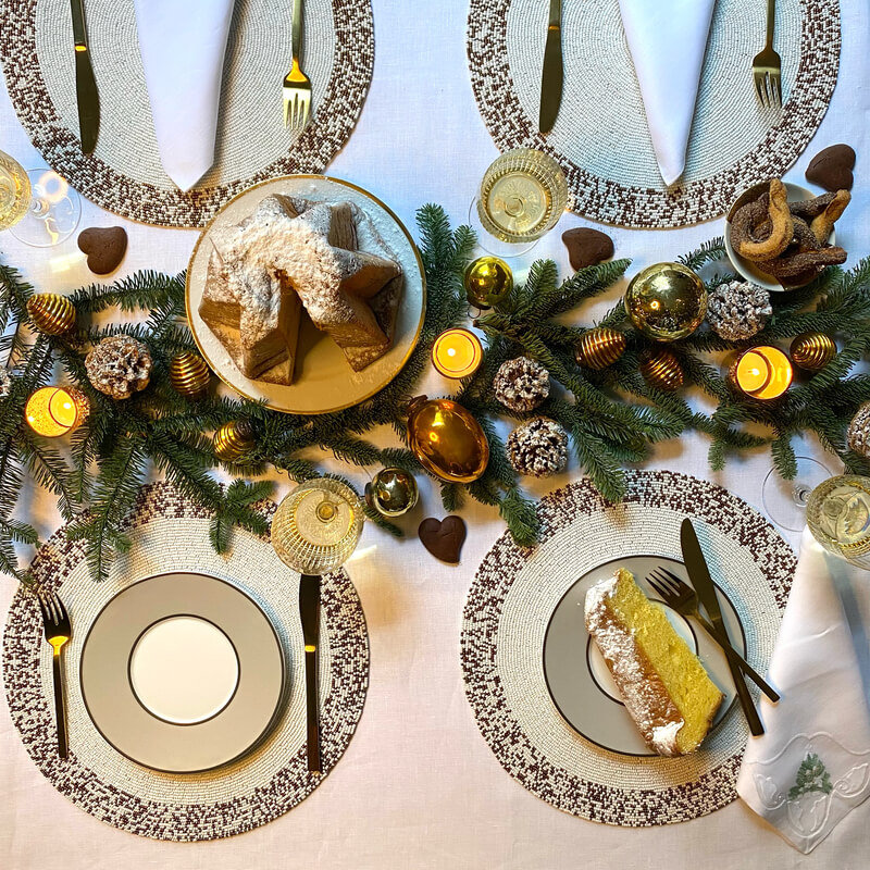 Splatter Placemats, Bronze/White