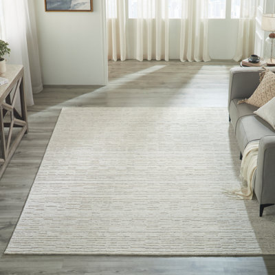 Luxe Light Grey Wool Area Rug