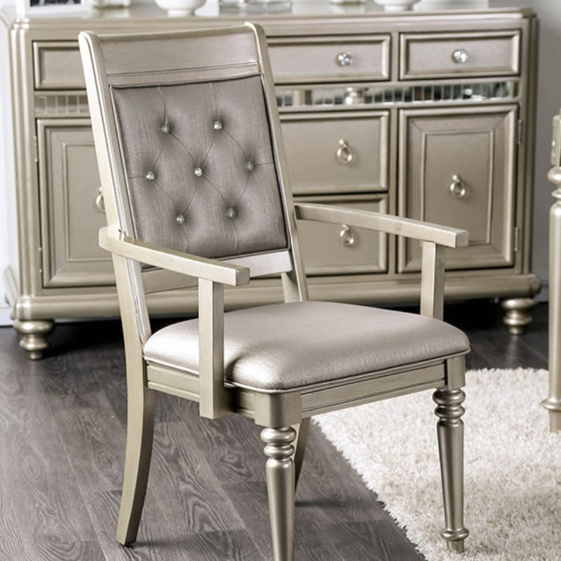 Merleen 18.5'' H Genuine Leather Upholstered Armchair