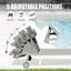 Fauteuil inclinable extérieur en aluminium: 3 chaises Table d'appoint et roulettes réglables. Tissu gris pour la chaise longue, le bord de la piscine, la plage et le balcon. Fauteuil inclinable réglable.