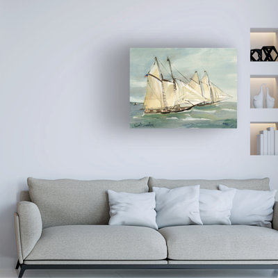 Art mural sur toile tendue - Art mural de Stephen Calcasola, «Rhode Island Sailing Boat» pour le salon, la chambre à coucher ou le bureau - 18 x 24
