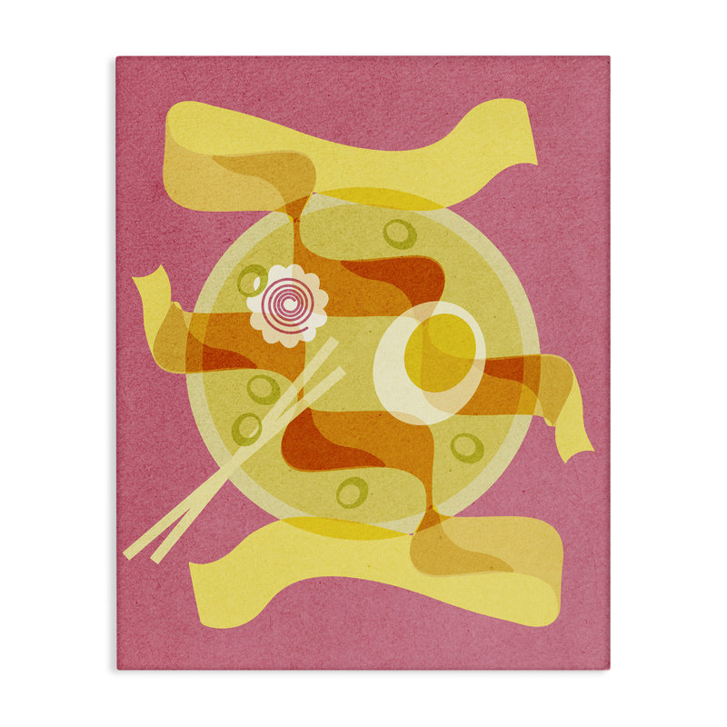 Retro Mod Ramen Bowl Canvas, design by Lil' Rue, 20" H x 16" W