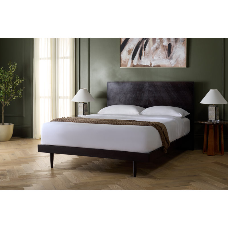 Lola-Mae Solid Wood Platform Bed, King, Black