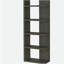 Weathered grey five-tier bookshelf