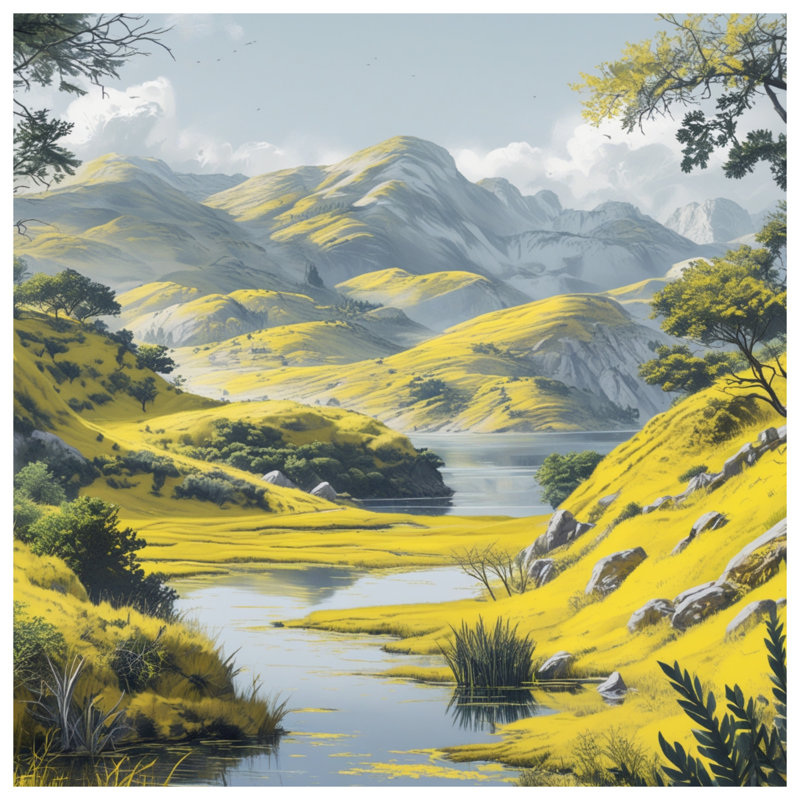 Coussins décoratifs Yellow Hills, 26 x 26 pouces